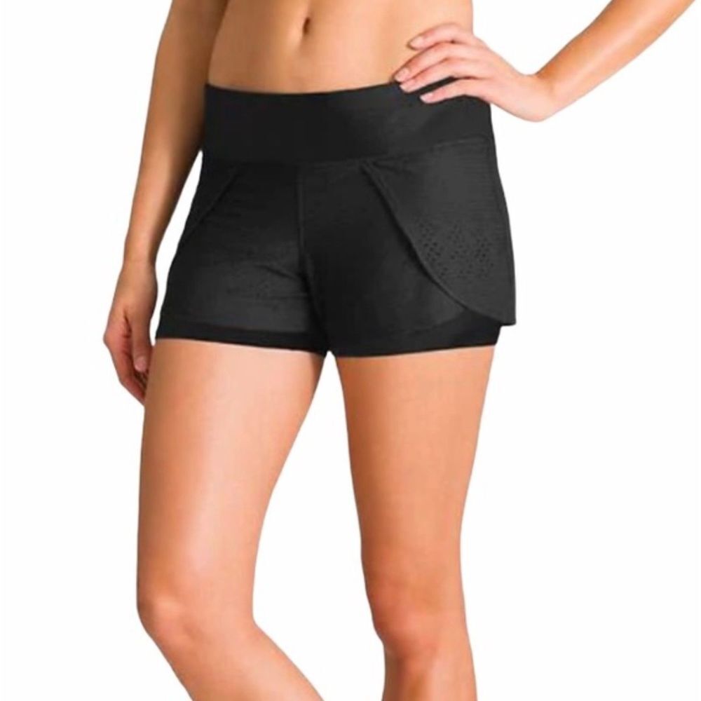 Athleta Prisma Miles 2 in 1 Shorts Black XL